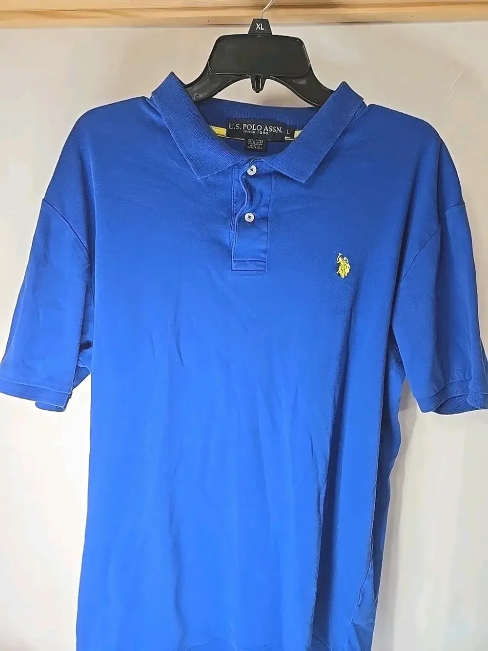 Polo Ralph Lauren Polo Shirt Mens L Classic Fit Pima Soft Touch Blue Embroidered